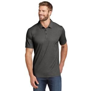 Travis Mathew Oceanside Heather Polo Shirt Golf Black Pima Cotton S